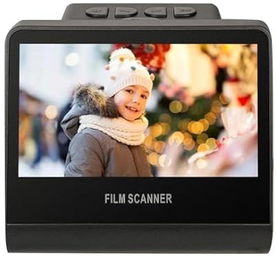 Scanner per Diapositive Film Digitale - Scanner di Pellicola e Diapositive con 5 in Schermo LCD, Memoria da 16 GB, Convertire le Diapositive Monocromatiche Nette in JPEG