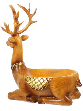 BESPORTBLE Box Deer Storage Box Key Holder Dish Dinosaur Ladle Tree Deer Carcass Tray Doll Candy Dish Jewelry Tray Candy Jar for Office Desk Stuffed Key Rings Antlers Natural Resin
