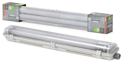 OSRAM SUBMARINE® NATURE LOOP Feuchtraum-Leuchte mit LED-Röhre, weiß, 14W, 1600lm, kaltweiß, staubdicht, strahlwassergeschützt, 40.000 Stunden, energiesparend, Tageslichtsensor, Bewegungsmelder