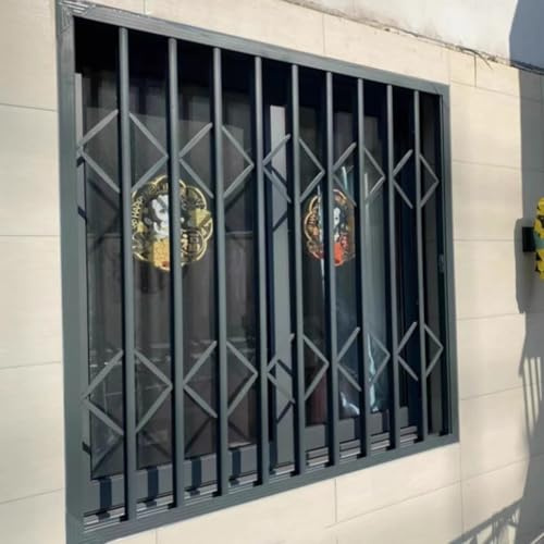 Graues Sicherheits-Fenstergitter für Einbruchschutz, benutzerdefinierte Aluminium-Fenster-Sicherheitsgitter für Erdgeschoss- und Kellerfenster (76 x 173 cm)