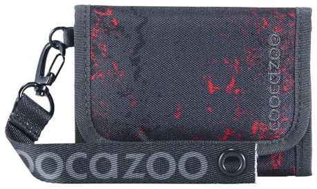 coocazoo Geldbörse „Broken Black”, schwarz-rot, Portemonnaie mit Sichtfenster innen & außen, Münzfach & Kartenfächern, Klettverschluss, ab der 3. Klasse