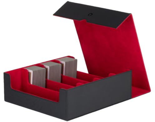 Konix Aufbewahrungsbox mit 4 Reihen für Deckboxen Format 63 x 88 mm - Sammelkartenspiele - Kompatibel mit Magic The Gathering, Pokémon - Schwarz