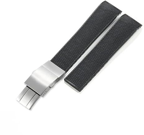 MAKAZHZZRM Adatto for Longines Conquest 21mm Sostituisci cinturino Fit For fibbia pieghevole in gomma Fit For strumento Silicone Diving L3.742/781 Accessori sportivi da uomo