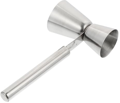Adorainbow Stainless Steel Double Jigger Cocktail Measure Cup with Solid Handle, Professional Liquid Measuring Cup for Bars and Clubs, Sturdy Bar Tool for Accurate Cocktail Service