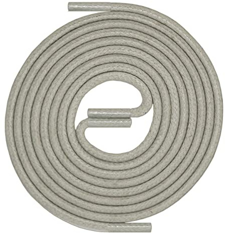 LACCICO Schnürsenkel | Rund Robust Gewachst | Durchmesser 2,5 mm Farbe:Kieselgrau Länge:90 cm