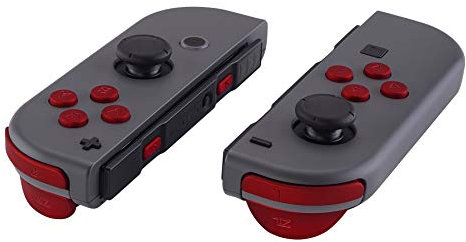 eXtremeRate Botones para Nintendo Switch y OLED Versión, Teclas de ABXY Dirección SR SL L R ZR ZL Gatillos, Resorte de Reemplazo para Joycons - No Incluye Carcasa, Rojo