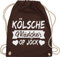 Shirtracer Turnbeutel Rucksack - Karneval & Fasching - Taschen - Kölsche Mädcher op Jöck - Unisize - Braun - wurfmaterial tasche fastnacht rot/weiss rucksackbeutel kamellebeutel jeck mädche stoff