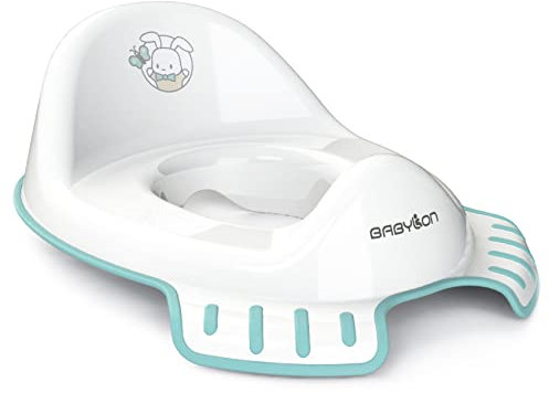 BABYLON Flipper Klodeckel Toilettensitz für Kinder Anti-Rutsch Ergonomisch. Baby toilettentrainer mit Haken. Klositz für kinder für Mädchen und Jungen. WC Sitz Kinder, Baby Zubehör Weiss