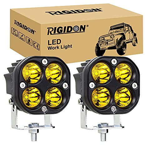 RIGIDON 2 Pcs Led arbeitslicht, 3 Zoll 40W Spot Strahler offroad beleuchtung für Auto SUV ATV Traktor LKW, 4x4 Fahrzeuge, Led nebelscheinwerfer, Led arbeitsscheinwerfer led scheinwerfer, 3000K Gelb
