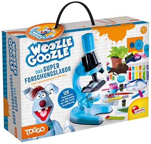 WOOZLE GOOZLE Das Super Forschungslabor (Experimentierkasten): 2 in 1: Großer Experimentierkasten + hochwertiges Mikroskop!