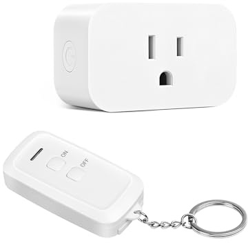 DEWENWILS Indoor Remote Control Outlet, Wireless Remote Light Switch, No Interference Remote Outlet Switch, No Wiring, 15A/1875W, 100ft RF Range, Compact Design, Programmable