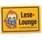 DankeDir! Lese Lounge - Schild 30 x 20 cm - Türschild Geburtstagsgeschenk lustiger Spruch Wanddeko Spruchschild - Bücherwurm Deko Bücherfans Geschenkidee Geschenk Kollegen Freunde