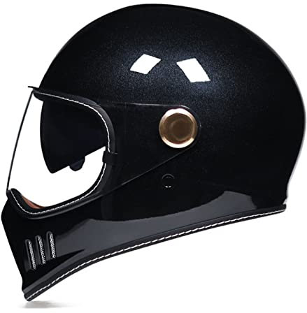 KEFFOR Retro Motorrad Helme, Vintage Motocrosshelme DOT/ECE-zugelassener, Motorradhelm Integralhelme,Motorrad-Halbhelm Mit Offenem Gesicht Herren Damen (Color : A, Size : XXL=63-64cm)
