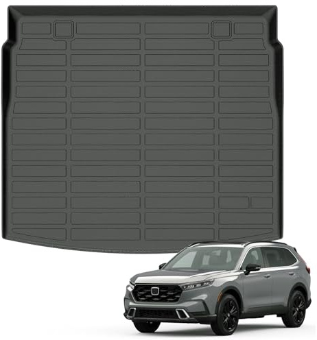 Auxko All Weather Cargo Liner Fit for Honda CR-V(Include Hybrid) 2023 2024 2025 2026 Upper Position TPE Rubber Trunk Mat CRV Accessories All Season Guard Odorless Anti-Slip Cargo Mat Black