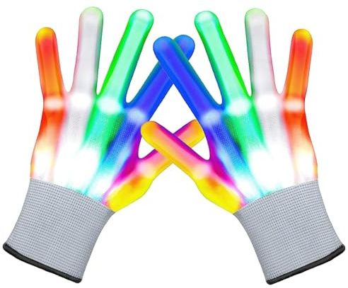 TaimeiMao LED Handschuhe, Blinkende Handschuhe, Halloween Mitgebsel Kinder,Leuchtende Handschuhe für Halloween, LED Blinkende HandschuheWeihnacht,Raves Party und Clubs Kleine Geschenke für Kinder