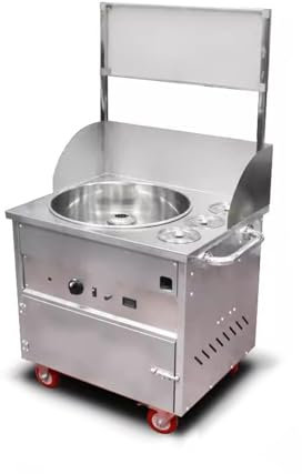 WAOCEO Cotton candy machine Gas Marshmallow Machine for Commercial Stalls Fully Automatic Marshmallow Making Machine with Wire Drawing Pattern cotton candy machine supplies