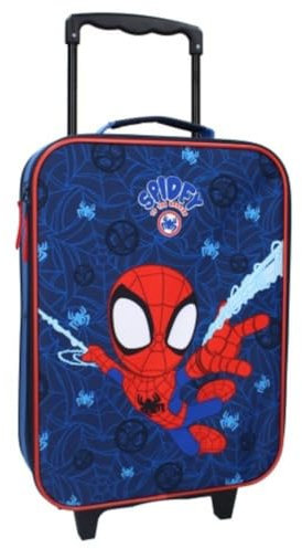 mybagstory Koffer – Spiderman – Spidey – Blau – Kinder – Gepäck – Reise – Urlaub – Koffer für Jungen – Größe 42 cm – Rollen – Geschenkidee, blau, 32 cm x 42 cm x 11 cm
