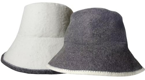 Felt Bath Hat, Sauna Hat 2PCS Felt Water Absorbent Sauna Hat for Women Men Regulate Temperature Fisherman's Sauna Cap Reusable Banya Hat for Sauna Longer, Bathhouse 2
