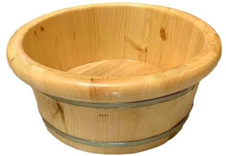 Sharplace Holz-Fußbad, Fußbadewanne, Pediküre-Wanne, Bequeme Wäschewanne, Fußwaschbecken, Waschschüssel, Eimer für Outdoor-Reisesauna
