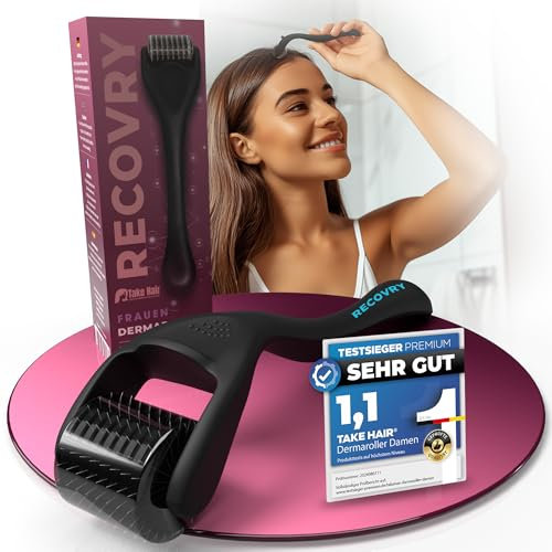 RECOVRY Dermaroller Frauen – 192 echte Nadeln volleres Haar und Kopfhautpflege | Edelstahl Nadeln – Maximales Haarwachstum | Micro Needle Roller