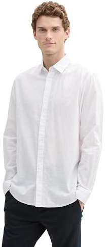 TOM TAILOR Fitted Kurzarmhemd mit Muster, Mint small Hexagon Design, M