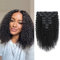 Yacurcur Kinky Curly Clip In Hair Extensions Real Human Hair 3C 4A Kinky Curly Clip Ins for Women Brazilian Remy Human Hair Virgin Hair 8 Pcs Natural Black (18 Inch)