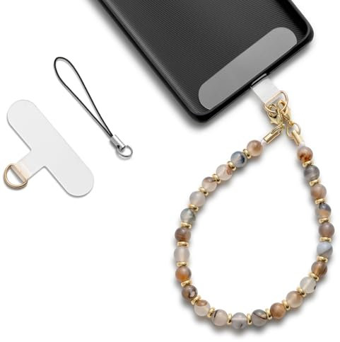 MORSUNBELA Cordon para Movil Cuerda para Movil Colgante Universal para Teléfono, Cadena para Móvil, Compatible Mayoría de los Funda - Gris