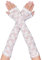 Lusofie Long Lace Gloves Fingerless Bridal Gloves for Women Elbow Length Floral Glove Arm Sleeves for Wedding Tea Party Engagement Dress Prom (white)