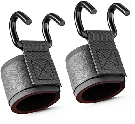 VDYXEW Weight Lifting Hooks Pair, Non-Slip Wrist Support Straps for Men & Women, Gym Wrist Wraps for Pull Up, Fitness, Strength Training, Bodybuilding Workout