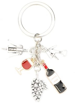 Tranbath Cute Keychain with Wine Opener, Grape Pendant for Friends, Good Friend Birthday Gifts, Boyfriend Gifts, Girlfriend Gifts, Friend Keyring, Funny Good Friend Gifts, Personalized Gifts