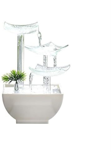 zhangrui1888 Tischbrunnen Ornamente Büro Vermögen Einfache Kleine Desktop Dekorationen Wohnzimmer Zirkulierende Wasser Brunnen Wasserfall für den Innenbereich