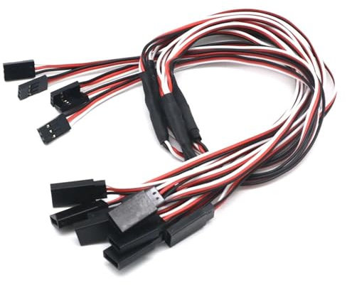 QWHTYO Für JR Für Futaba Rc Batterie Drone Auto Boot Hubschrauber Flugzeug Teile 5 Stücke 150mm 300mm 500mm RC Servo Y Verlängerung Kabel Blei Draht RC Cars Teile(150MM)