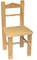 Acan Tradineur - Silla Infantil de Madera Natural, Respaldo de Pico, Altura del Asiento 29,7 cm, Silla para niños con reposapiés, 57,7 x 28,2 x 25,5 cm
