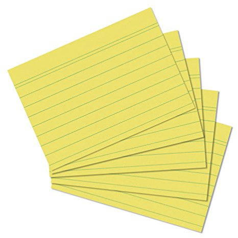 Herlitz Karteikarten A6, liniert (800 Stück, gelb)