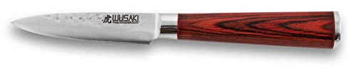 Wusaki - Couteau d'Office Pakka X50 lame acier inoxydable allemand 9cm Manche en bois Pakkawood avec coffret cadeau