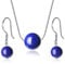 COAI Geschenkideen Schmuck-Sets 925 Sterling Silber Halskette mit Anhänger und Ein Paar Ohrhänger aus Lapislazuli für Damen