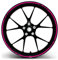 Felgenrandaufkleber GP-Design 16 Teilig Komplett-Set -Finest Folia passend für 17 Zoll & 16 18 19 Felgen Motorrad Auto Fahrrad MR001 (Neon Pink)
