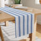 Encasa XO Baumwoll-Tischläufer 8 Seater | Größe 32x264 cm | Franca Blaue Streifen - Maschinenwaschbar & Langlebig