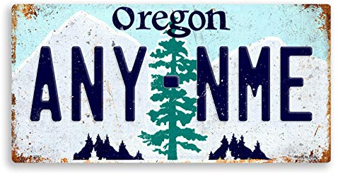 Personalised American Number Plates - Custom Oregon – Sticky Pads | Printed Metal Wall Sign Plaque Printed Metal Wall Sign Plaque Show Plate