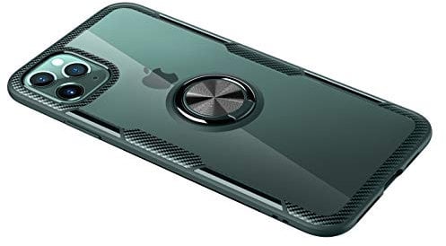 SORAKA Clear Case for iPhone 11 Pro Max with 360 degree rotation Ring Holder Slim Fit Case Transparent acrylic Cover Silicone Bumper,with Metal Plate for Magnetic Car Phone Holder