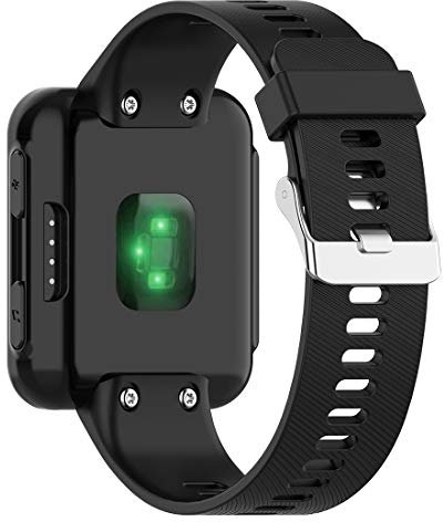 Disscool Ersatz-Armband für Garmin Forerunner 35/30, weiches Silikon-Armband für Garmin Forerunner 35/30 (Silikon), Schwarz