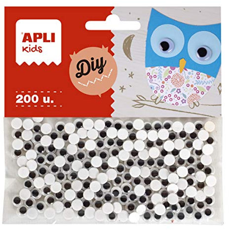 APLI Kids 18251- Bolsa ojos móviles negros ADH.RED.6MM 200 uds