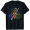 Notenschlüssel Musik Geschenk Farbenfrohes Klarinette T-Shirt