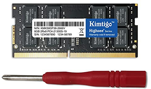 Kimtigo DDR4 8GB Laptop Ram 2666MHz PC4-21300 Unbuffered SODIMM memoria per Notebook 260Pin 1x8GB (8GB)