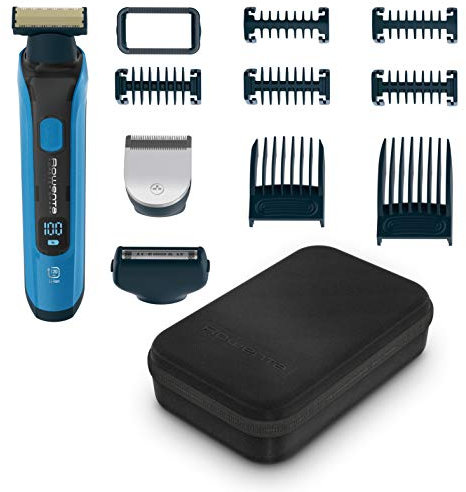 Rowenta Forever Sharp Xpert TN6200 Cortapelos hombre, cuchillas acero inoxidable duraderas, versatilidad de corte, perfilado y afeitado, autonomía 120 min, WET & DRY, incluye 7 peines y neceser