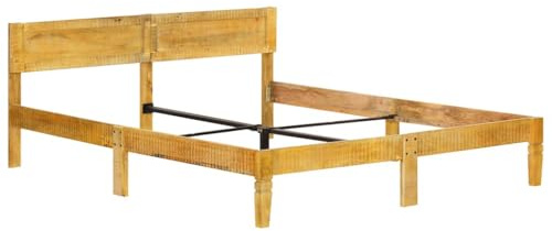 vidaXL Mangoholz Massiv Bettgestell Doppelbett Holzbett Bett Futonbett Massivholzbett Bettrahmen Schlafzimmermöbel Schlafzimmerbett 180cm