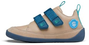 Affenzahn Barfußschuh Leder Buddy mit Klettverschluss Weich rutschfest Flexibel Reflektierend für Jungen und Mädchen in Größe 21-32 Oktopus - Blau
