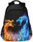 Mnsruu Weißer Pferde-Rucksack für Studenten, Jungen und Mädchen, Couleur 2, One Size