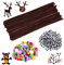 JOKILY 400-teiliges Pfeifenreiniger-Bastelset, Pfeifenputzer Basteln, Pompons und Selbstklebend Wackelaugen, Bastelzubehör Kinder, Pom Poms, Weihnachten Handgemacht