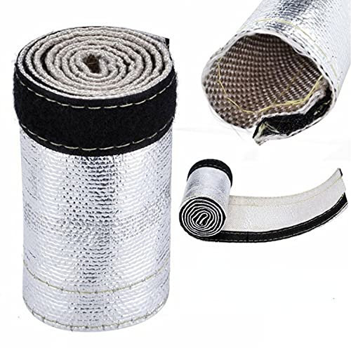 Manicotto in alluminio resistente al calore, copertura del tubo in filo isolante 600x106 mm Guaina termica grigia bianca per protezione del tubo e del filo